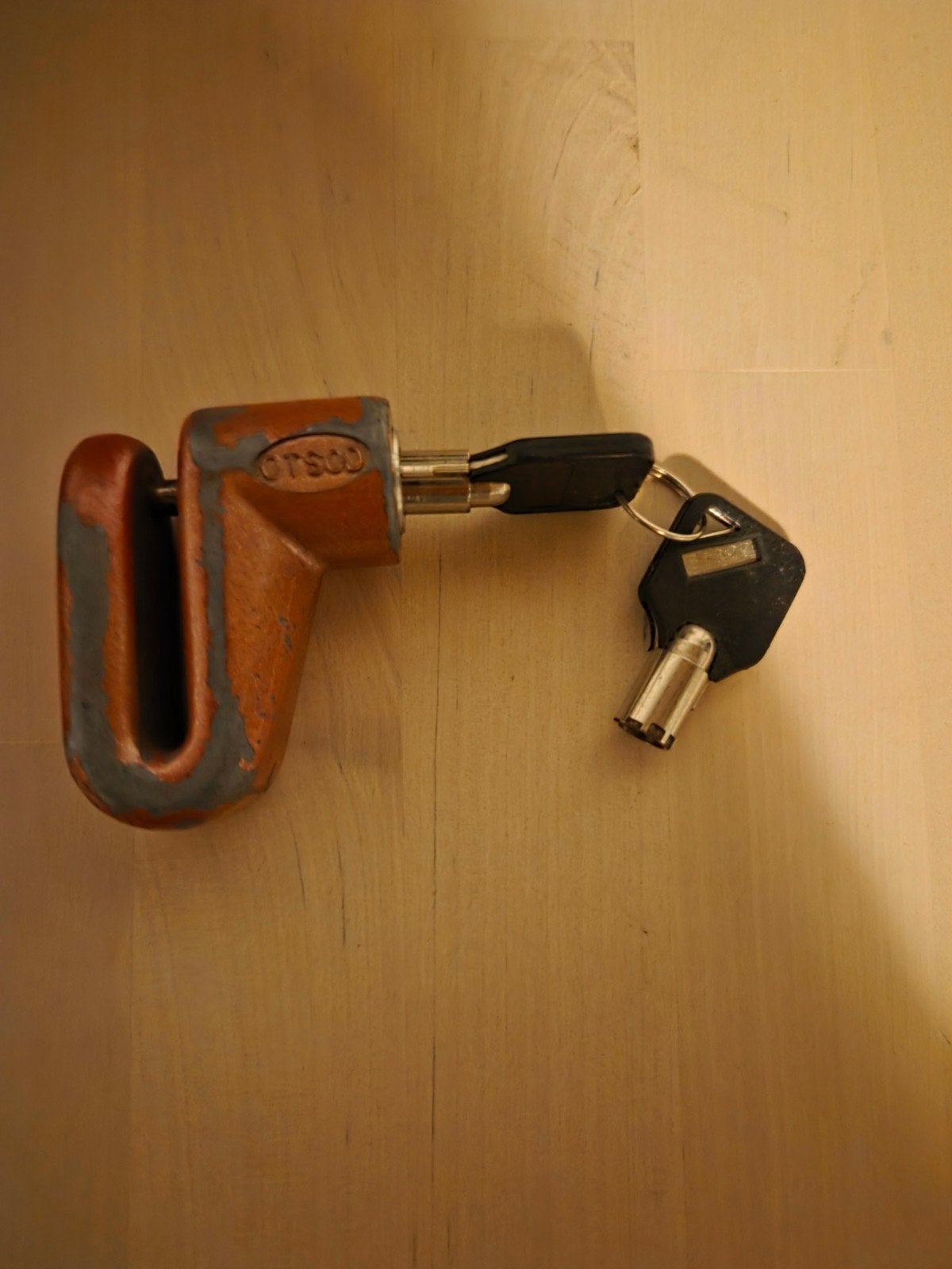 schijfremslot met sleutels, Ophalen of Verzenden, Gebruikt