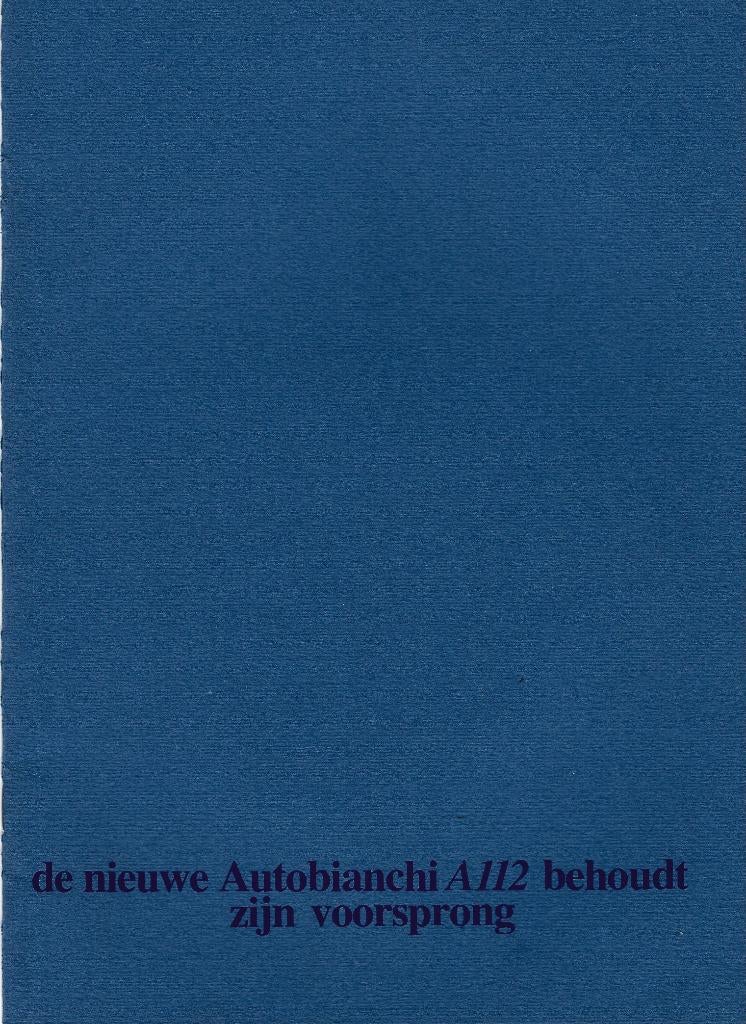 Brochure Autobianchi A112 1978, Ophalen of Verzenden, Gelezen, Overige merken