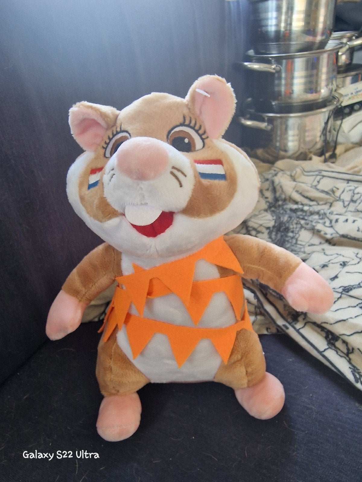 Oranje Hamster Knuffel - WK/EK Voetbal Fan, Kinderen en Baby's, Speelgoed | Knuffels en Pluche, Nieuw, Hamster, Overige karakters