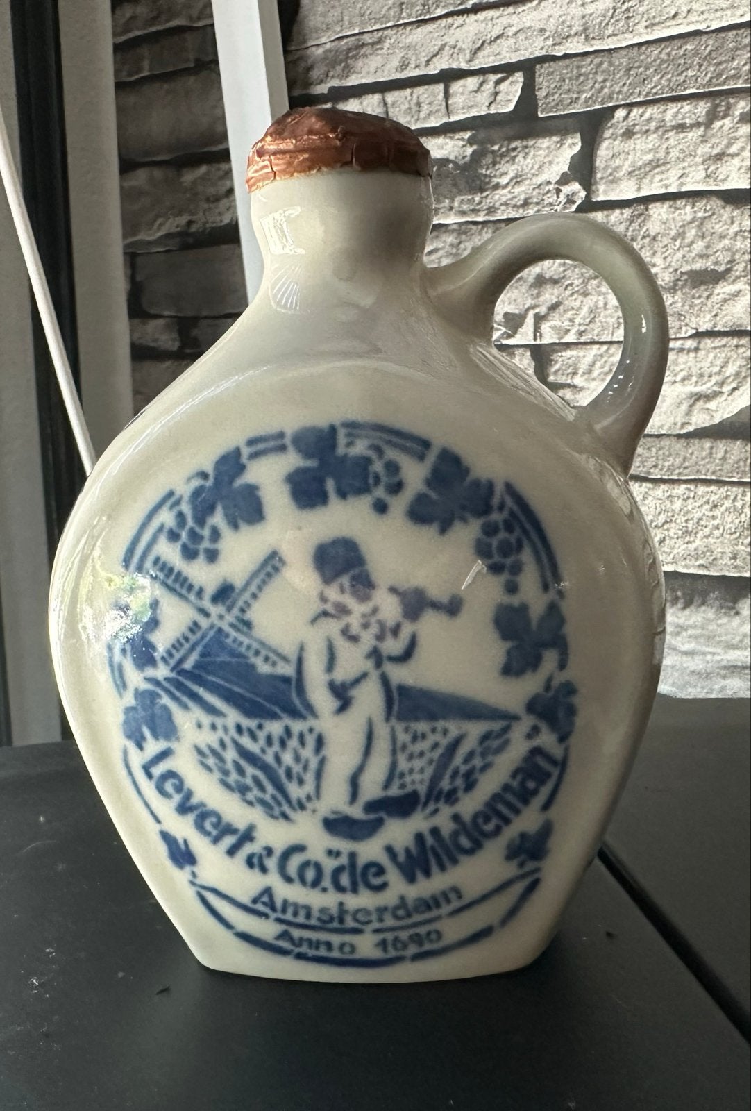 Antieke Bunzlau Jeneverkruik - Levert & Co "De Wildeman", Antiek en Kunst, Ophalen of Verzenden