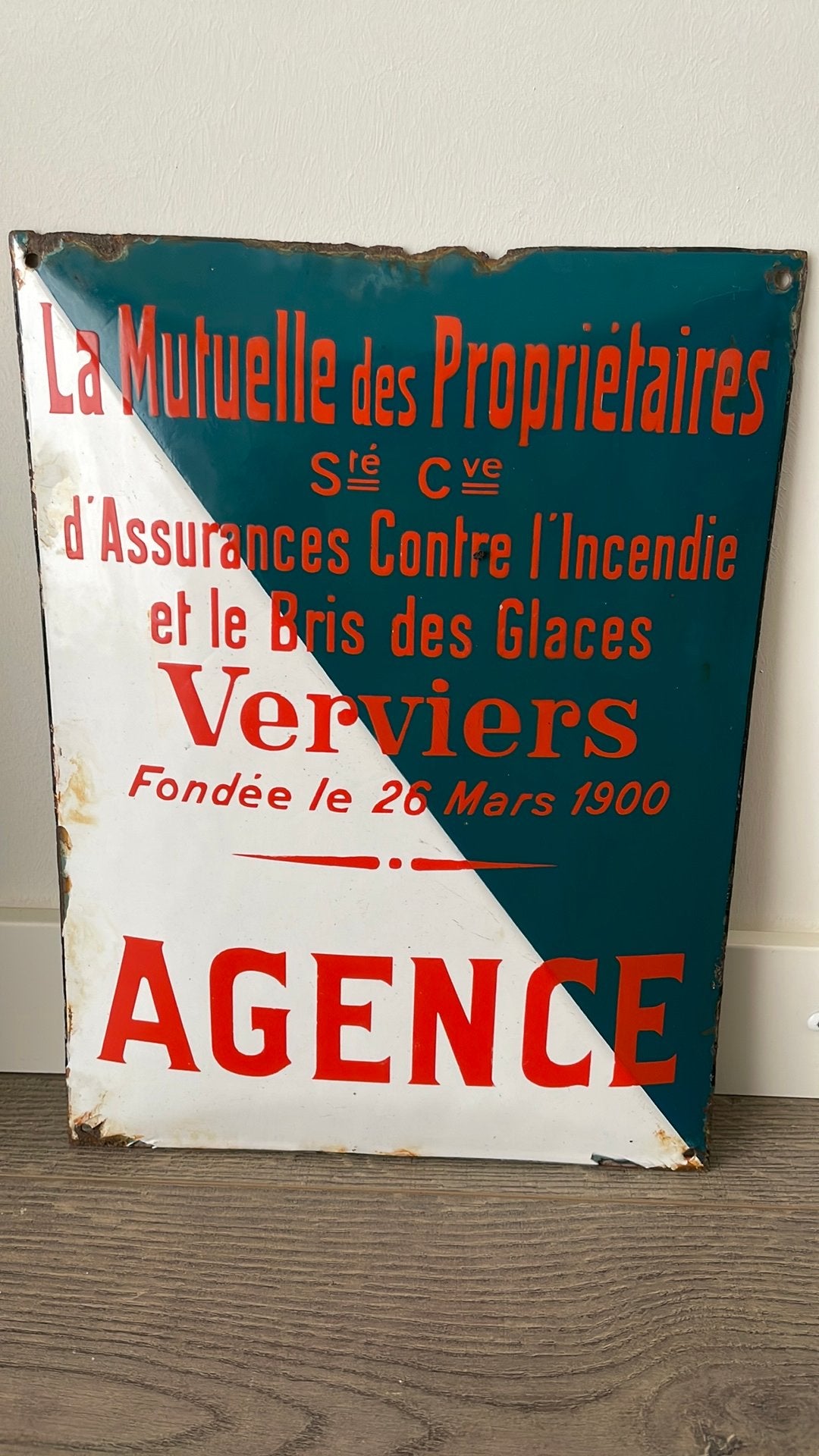 Frans emaille reclamebord – La Mutuelle des Propriétaires, Ophalen of Verzenden