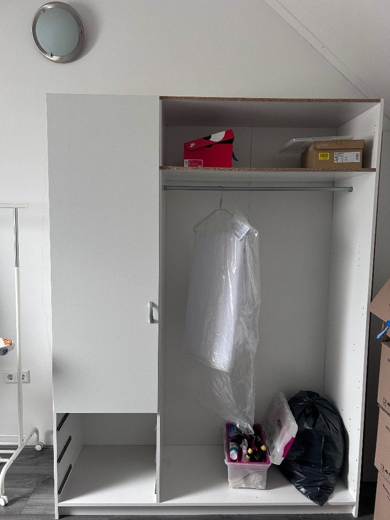 Kledingkast wit, Huis en Inrichting, Ophalen, Gebruikt, 100 tot 150 cm, 150 tot 200 cm
