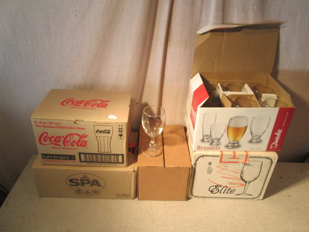 5 Dozen Nieuwe Glazen - Coca-Cola - Spa - Wijn - Bier, Glas of Glazen, Nieuw, Ophalen of Verzenden, Glas