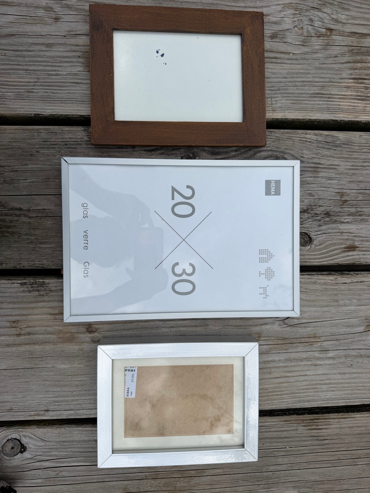 Diverse fotolijstjes: Hout, Wit, Zilver - Verschillende mate, Gebruikt, Standaard fotolijst, Ophalen of Verzenden, Bruin