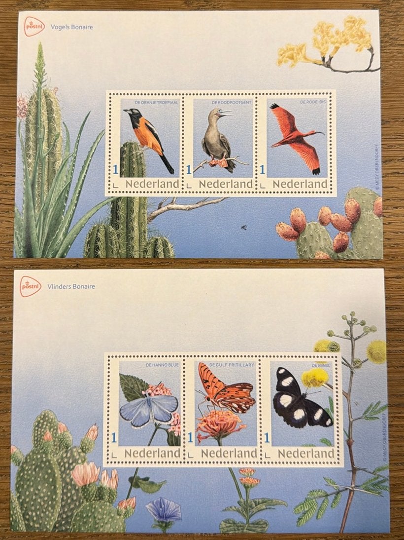 Postzegels pf. Vlinders/ Vogels Bonaire, Ophalen of Verzenden, Na 1940, Postfris