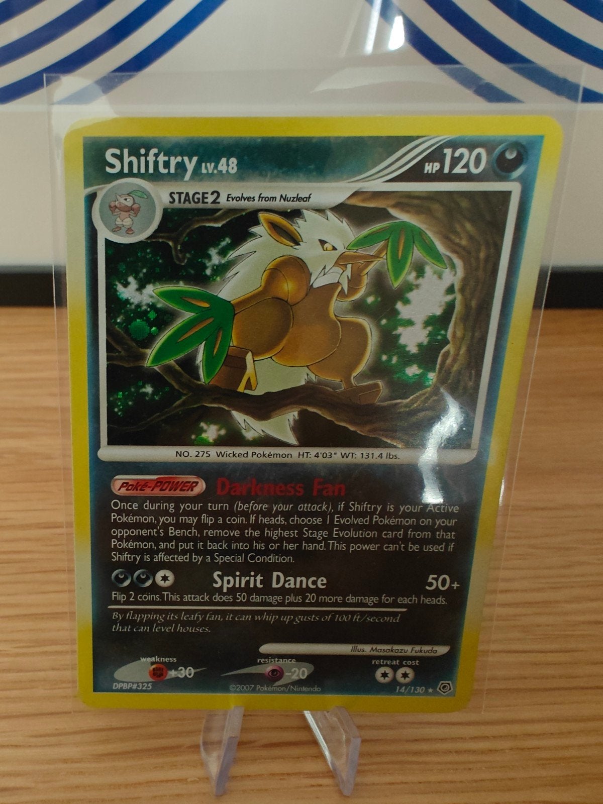 Shiftry LV.48 Holo Rare 14/130, Ophalen of Verzenden, Zo goed als nieuw, Losse kaart, Foil