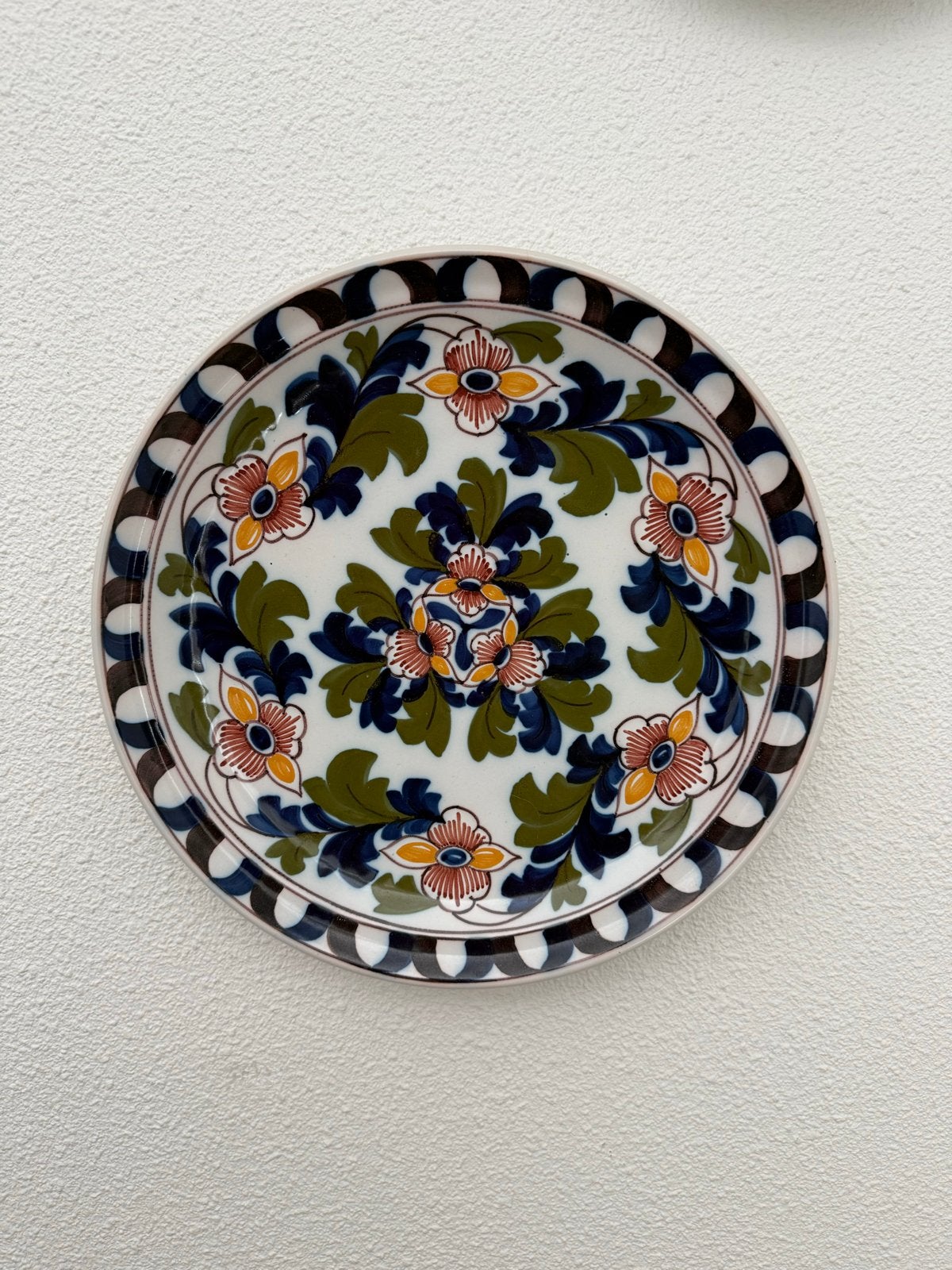 Vintage makkum wandbord met bloemmotief, Ophalen