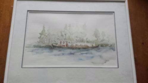 aquarel binnenvaartschip jacht Gerda van der Sterren Jacobs., Ophalen