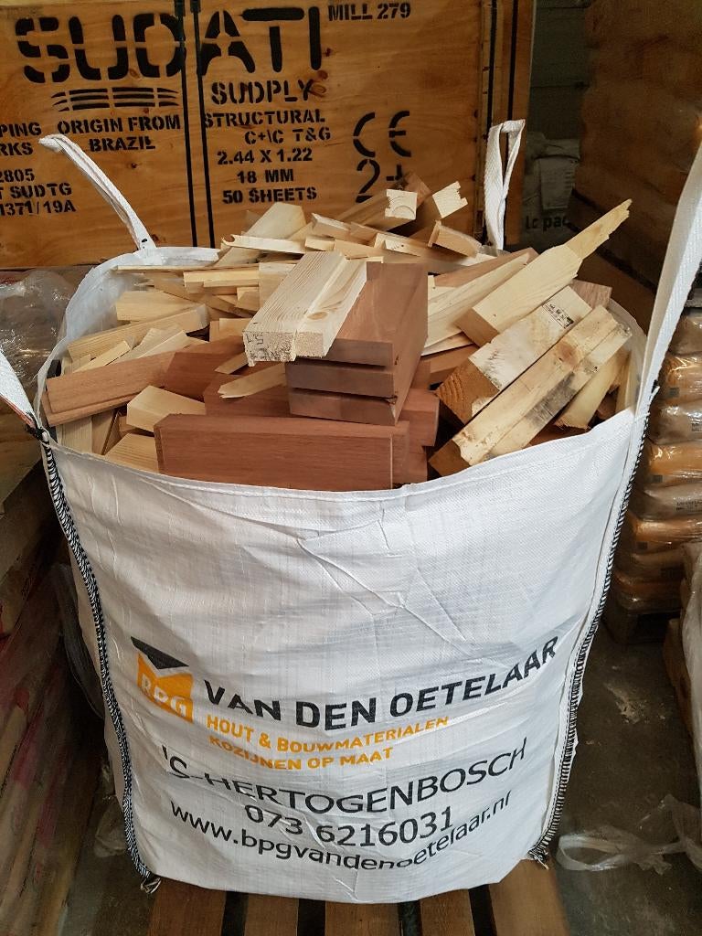 BigBag schoon stookhout 1m3, Minder dan 3 m³, Ophalen