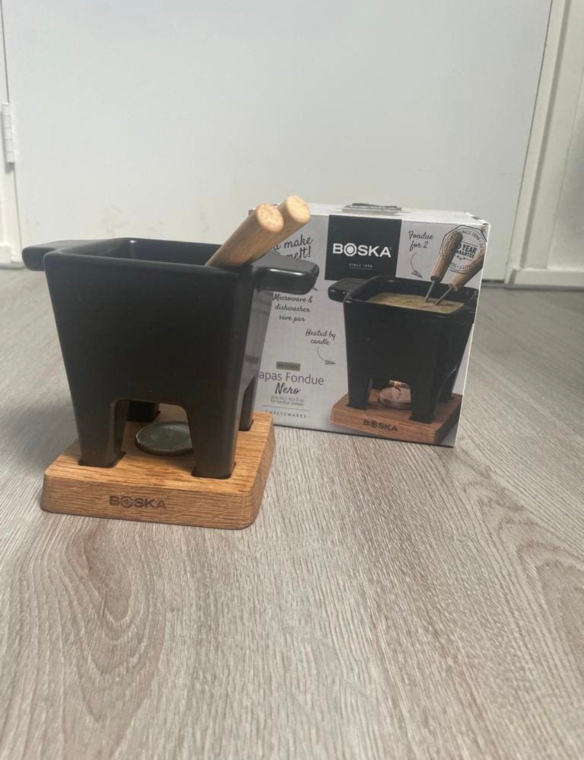 Nieuwe Boska kaasfondue set Nero voor 2 personen, Overige typen, Ophalen of Verzenden, Nieuw, Zwart