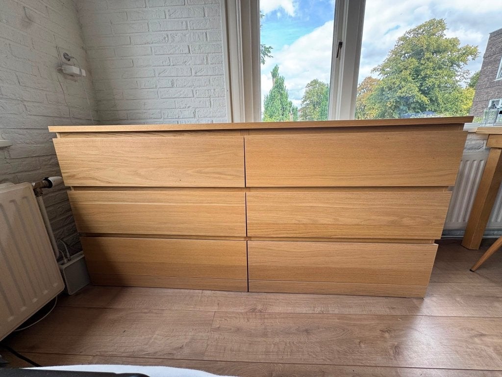 Malm Ikea 6 laden ophalen Groningen, Huis en Inrichting, Kasten | Ladekasten, Ophalen, Berken patroon, 5 laden of meer, 150 tot 200 cm