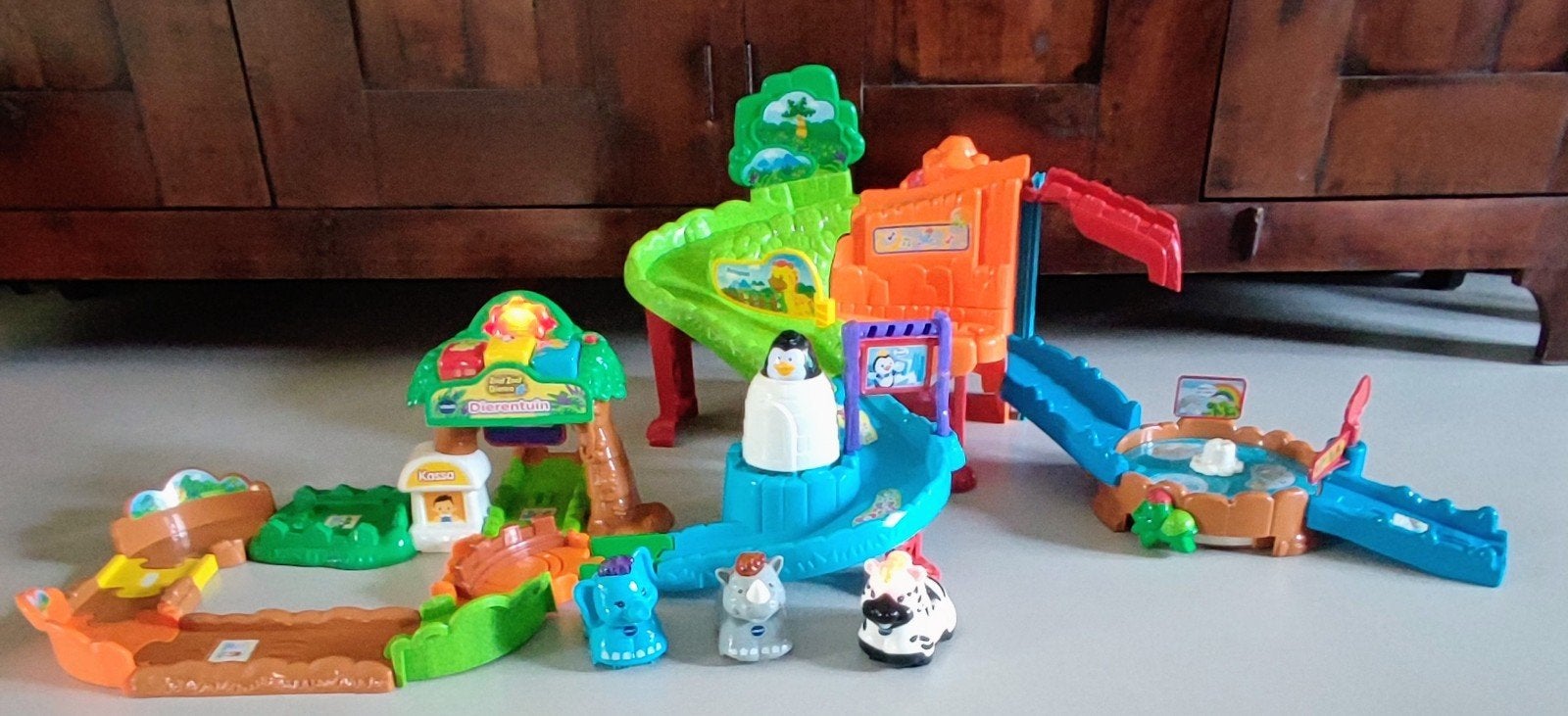 VTech Zoef Zoef Dierentuin set met extra dieren., Kinderen en Baby's, Speelgoed | Vtech, Ophalen of Verzenden, Zo goed als nieuw