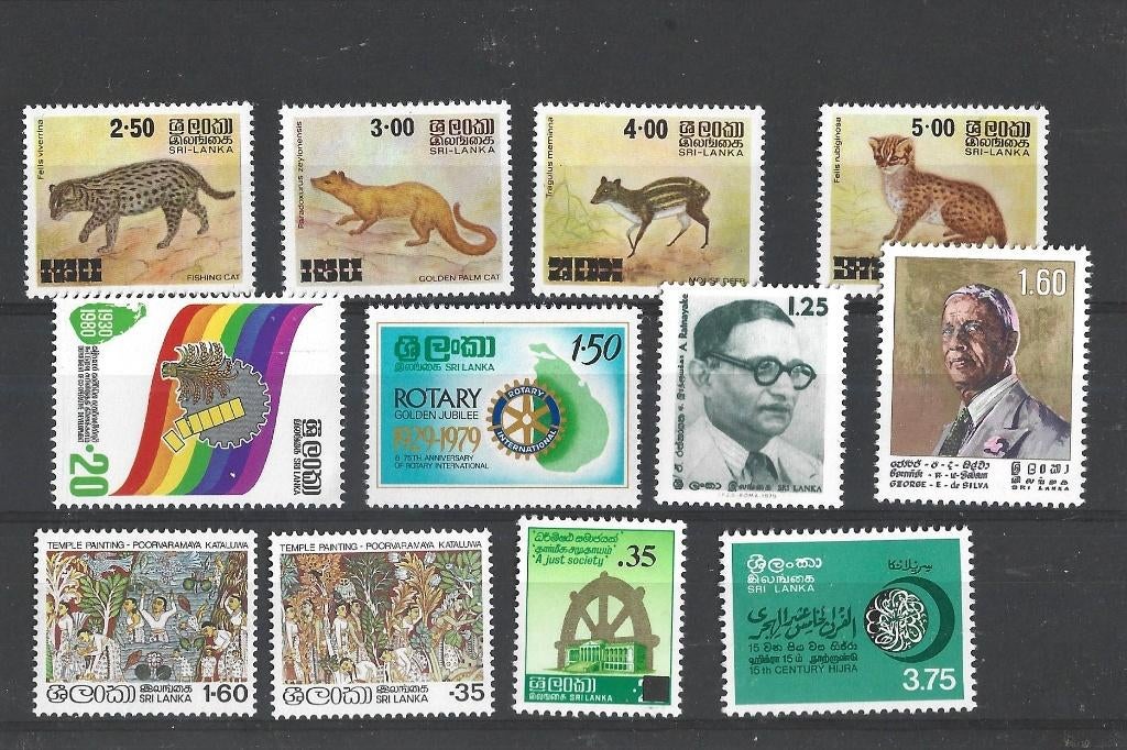 NR 70 SRI LANKA 12 VERSCHILLENDE POSTFRIS, Postzegels en Munten, Postzegels | Azië, Ophalen of Verzenden, Postfris, Zuid-Azië