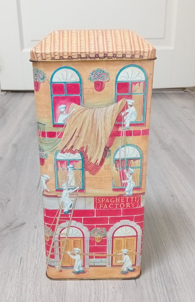 vintage spagetti bewaarblik, Verzenden, Overige
