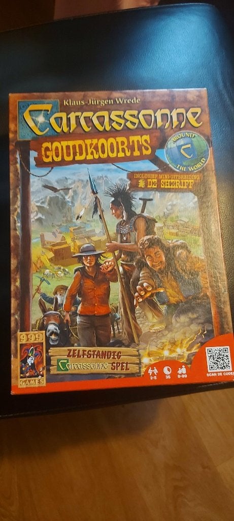 bordspel Carcassonne Goudkoorts + de Sheriff 999 games, Hobby en Vrije tijd, Gezelschapsspellen | Bordspellen, Vijf spelers of meer