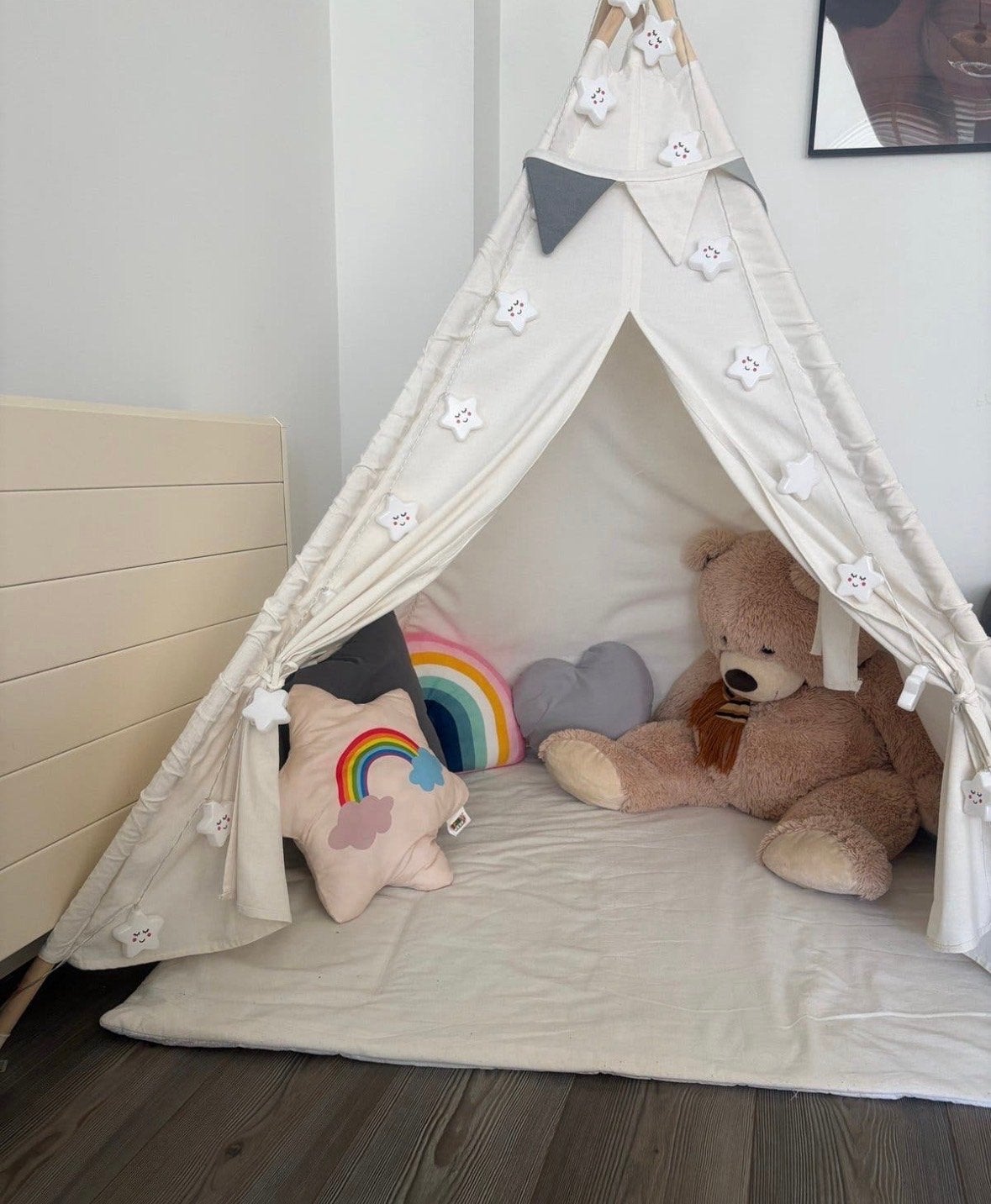 Leuke kinder tipi tent met sterrenverlichting, Ophalen, Zo goed als nieuw