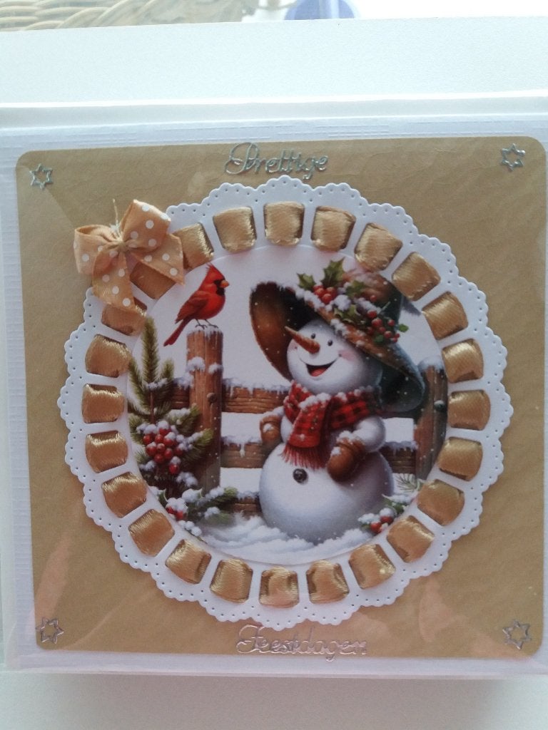Kerstkaartje met sneeuwpop no. 163, Ophalen of Verzenden, Nieuw, Kerst