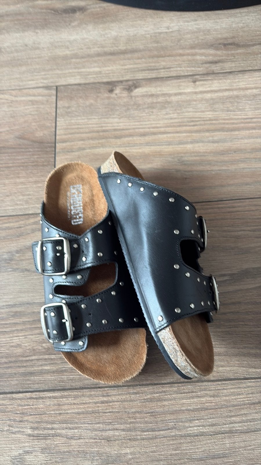 Deabused leren slippers nieuw mt 37, Ophalen of Verzenden, Zo goed als nieuw, Zwart