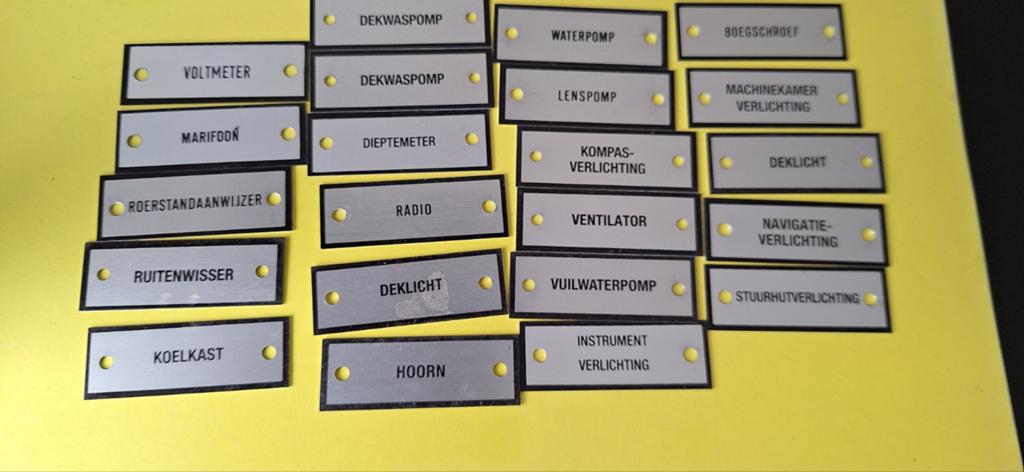Belettering dashbord diverse labels voor boot, Ophalen of Verzenden, Nieuw, Overige typen