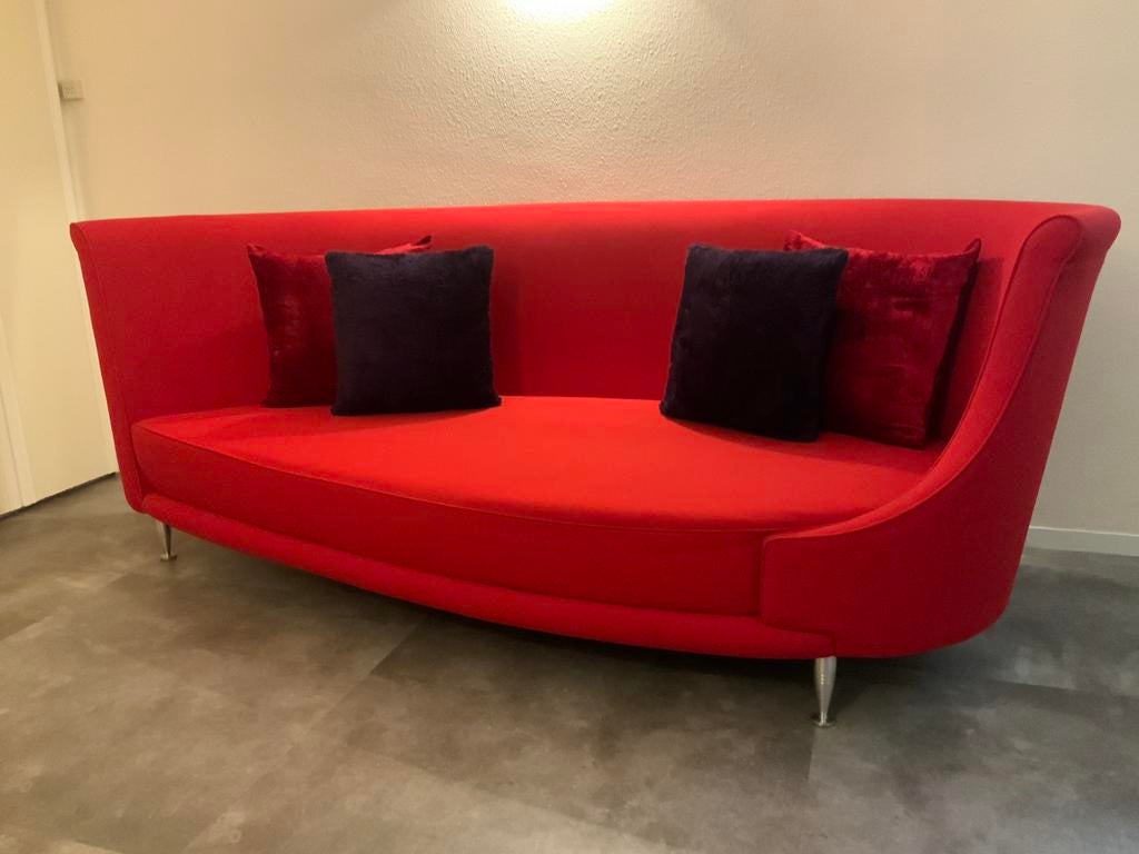 Morosso design bank rood., Ophalen, Zo goed als nieuw, 75 tot 100 cm, Stof