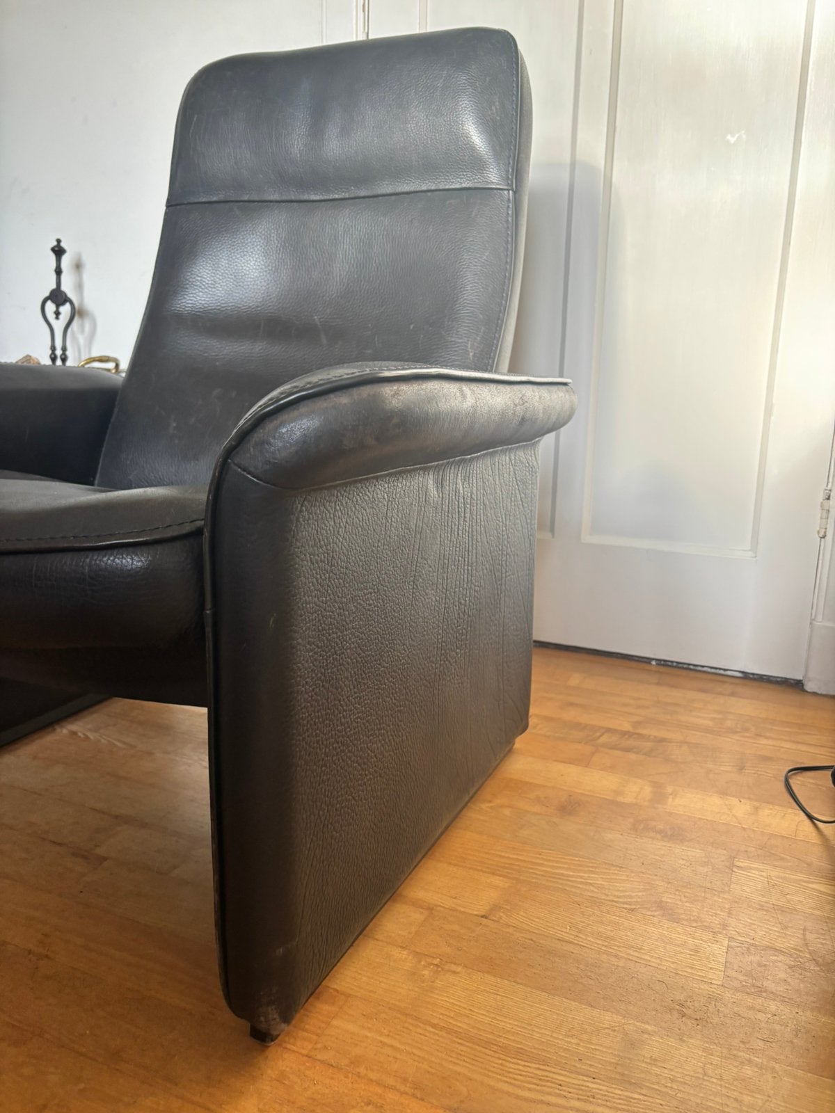 Klassieke DS-50 DeSede /De Sede zwart leer, verstelbaar, Ophalen, Gebruikt, 75 tot 100 cm, Leer