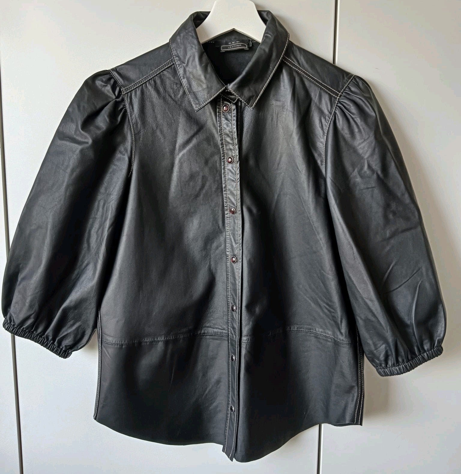 SET fashion leren blouse in maat 34/36 NIEUW, Liu Jo, Zwart, Nieuw, Ophalen of Verzenden