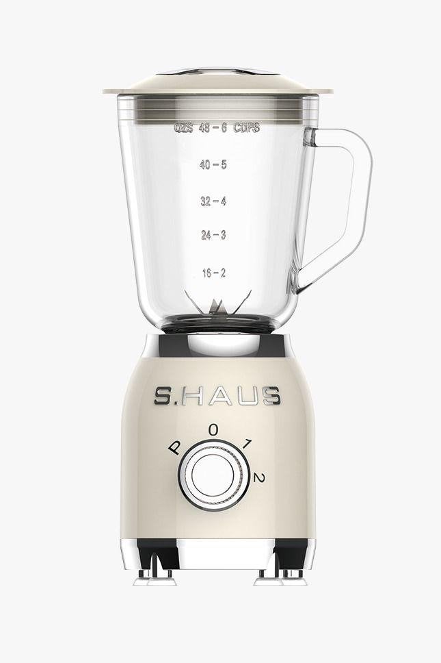 S.HAUS Blender - Crème Retro Stijl - 800W, Ophalen of Verzenden, Nieuw, Blender