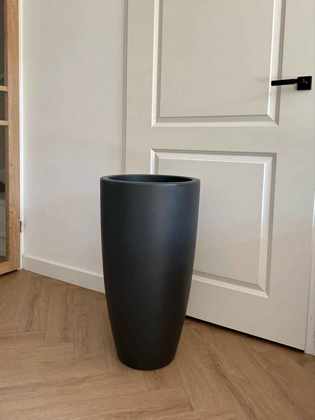 Elho bloempot, donkergrijs, hoog model, Kunststof, Gebruikt, Rond, Binnen
