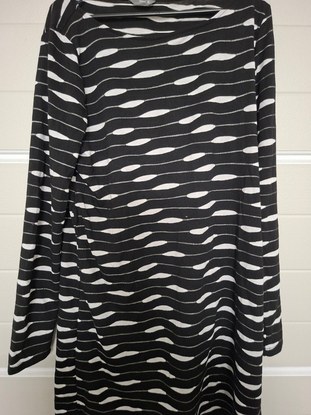 Hema shirt met lange mouwen, zwart-wit, maat XL, Zwart, Maat 46/48 (XL) of groter, Ophalen of Verzenden, Lange mouw