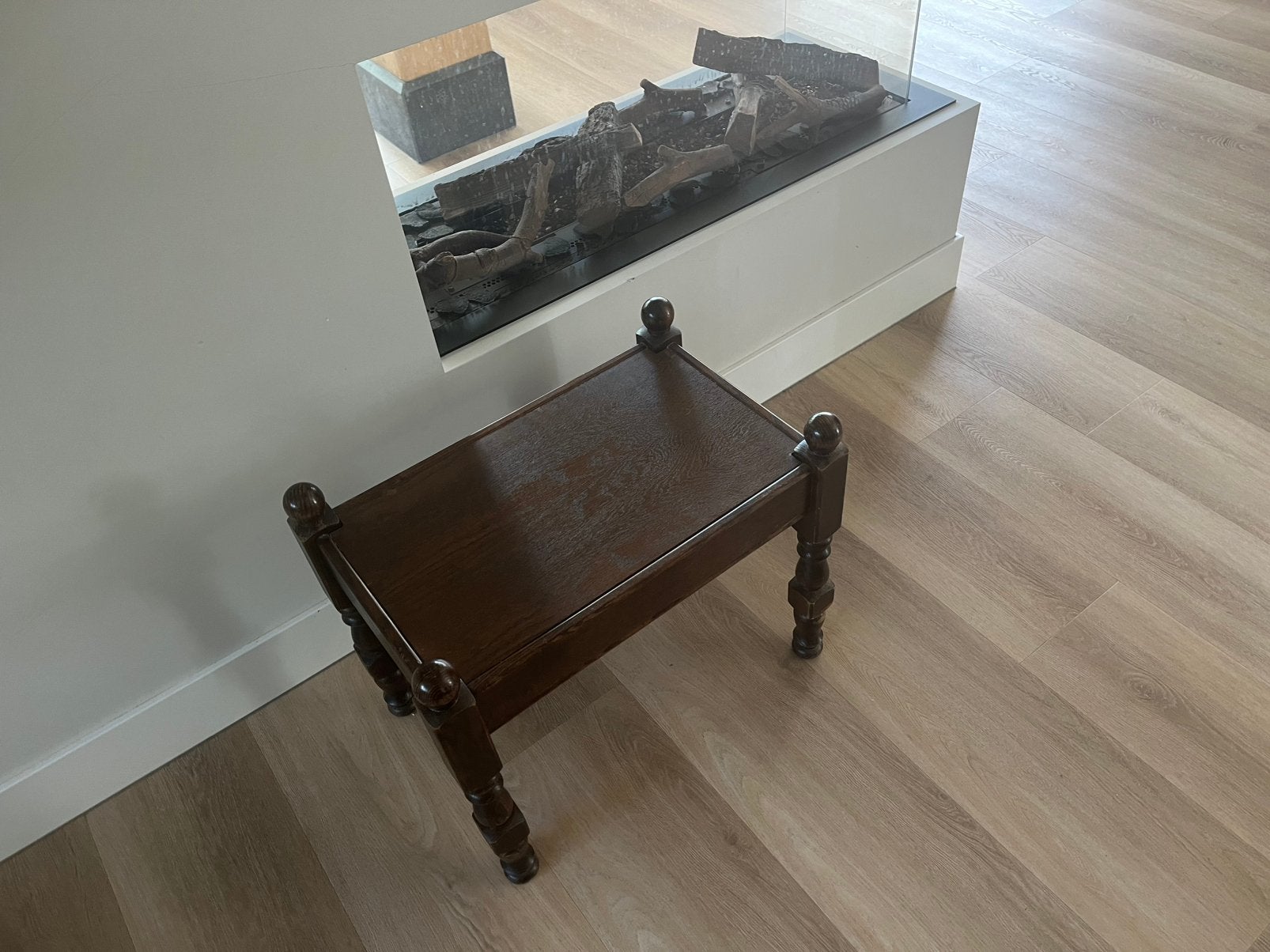 Antiek / vintage bijzettafel - plantentafel, Ophalen, Minder dan 55 cm, Rond, Zo goed als nieuw