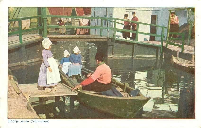 300-412-017 Volendam Bootje varen, Verzenden, Voor 1920, Noord-Holland