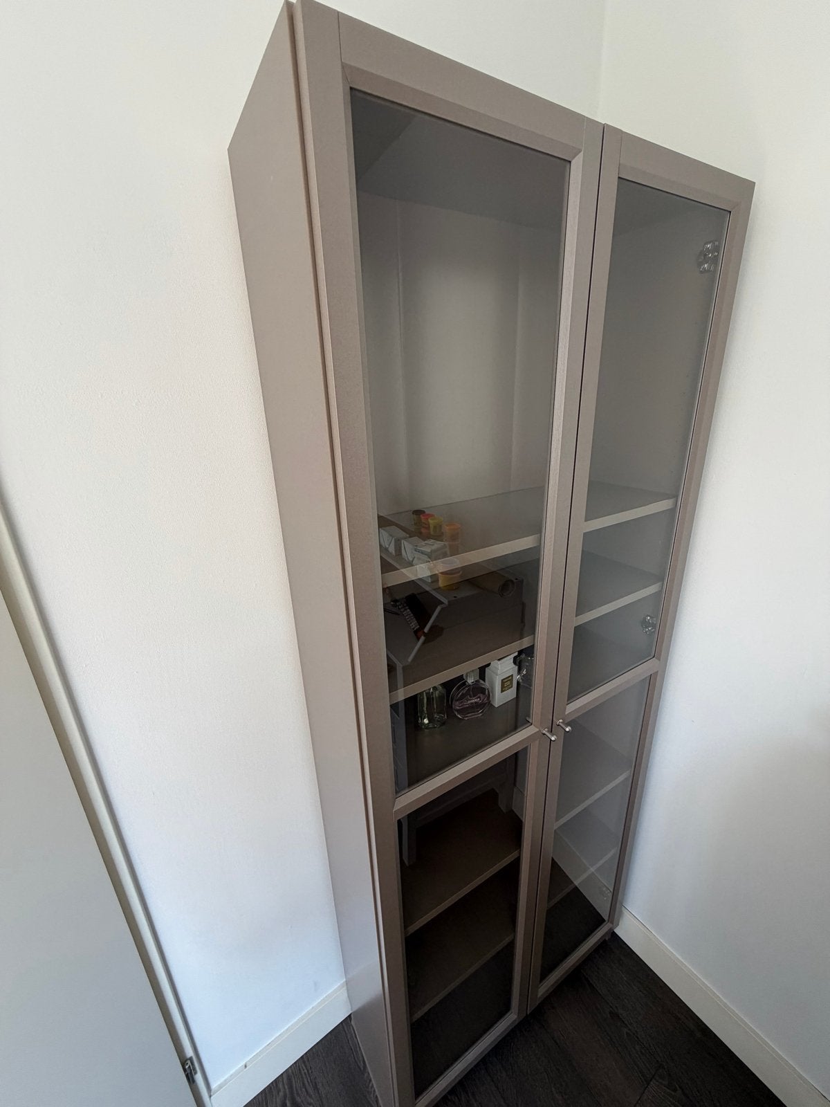 IKEA Billy Boekenkast met glazen deuren - 80x30x202cm, Ophalen, 200 cm of meer, 50 tot 100 cm, Zo goed als nieuw