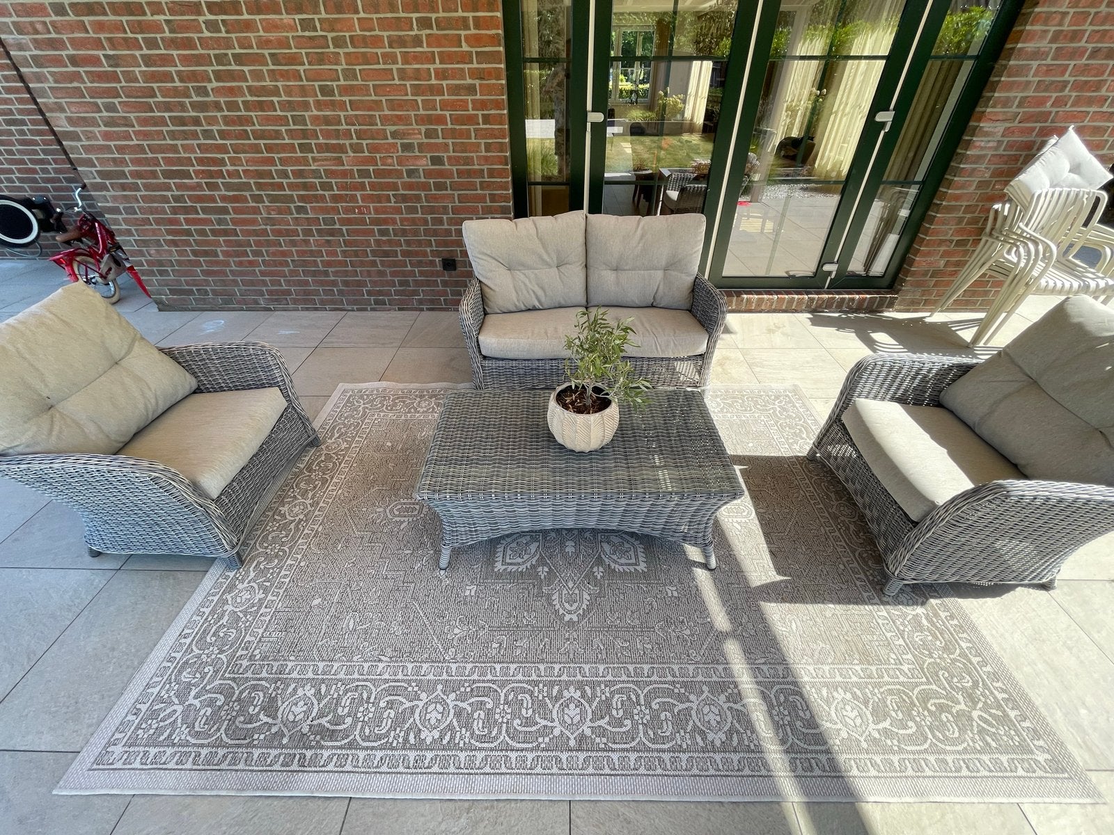 Luxe Wicker Loungeset Relax by 4 Seasons met kussens, Ophalen, 4 zitplaatsen, Gebruikt, Loungeset