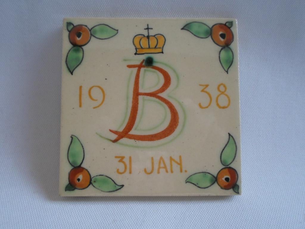 Tegel Beatrix 31 Jan 1938, Ophalen of Verzenden, Zo goed als nieuw, Nederland, Overige typen