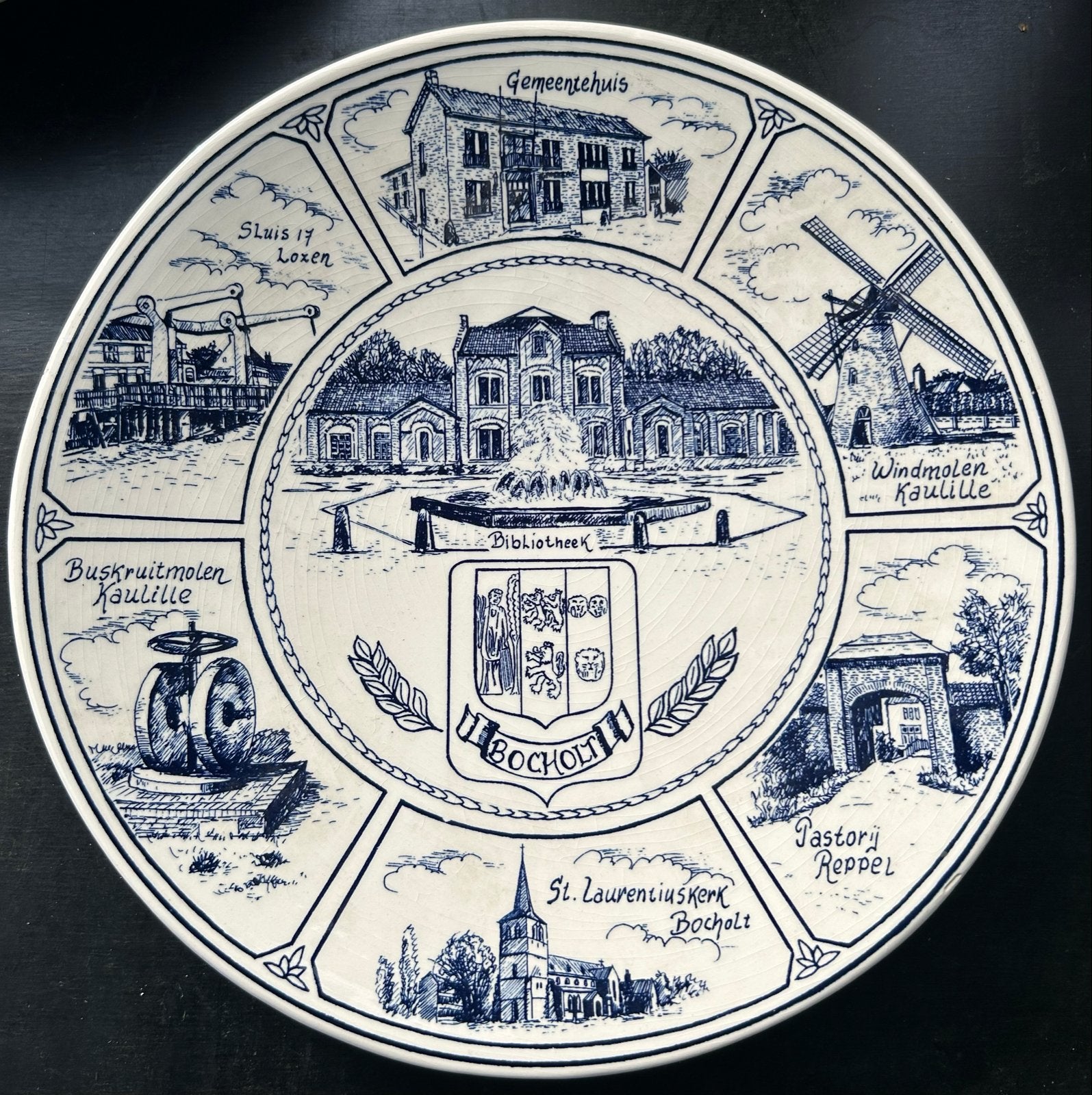 Delfts blauw Bocholt sierbord 29 cm, Ophalen of Verzenden