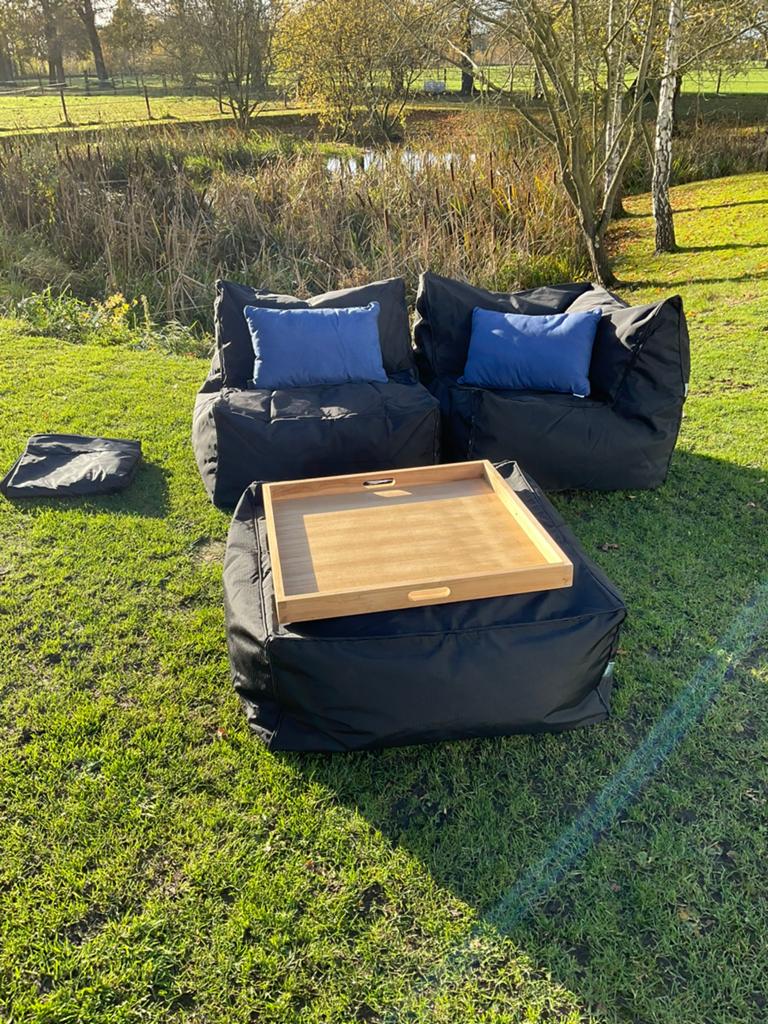 Loungeset opgebouwd uit zitzakelementen, Tuin en Terras, Ophalen of Verzenden, Zo goed als nieuw