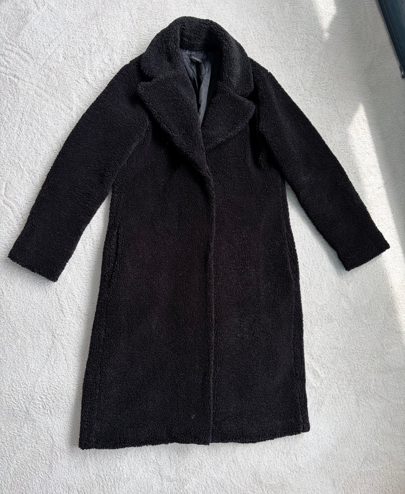 Zwarte lange teddy jas van G-maxx maat S/36, Ophalen of Verzenden, Zo goed als nieuw, Maat 36 (S), Zwart