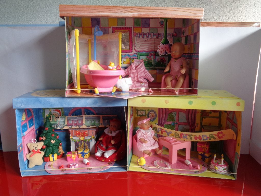 Baby Born Mini World: 3 mooie complete speelsets met popje, Kinderen en Baby's, Ophalen of Verzenden, Zo goed als nieuw, Babypop