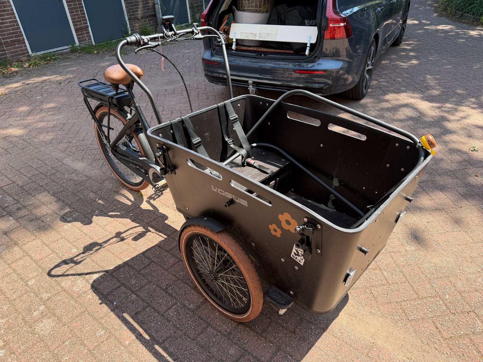 Vogue Carry 3 Elektrische Bakfiets - Mat Zwart/Zwart, Gebruikt, Goederen, Elektrisch, Schijfrem