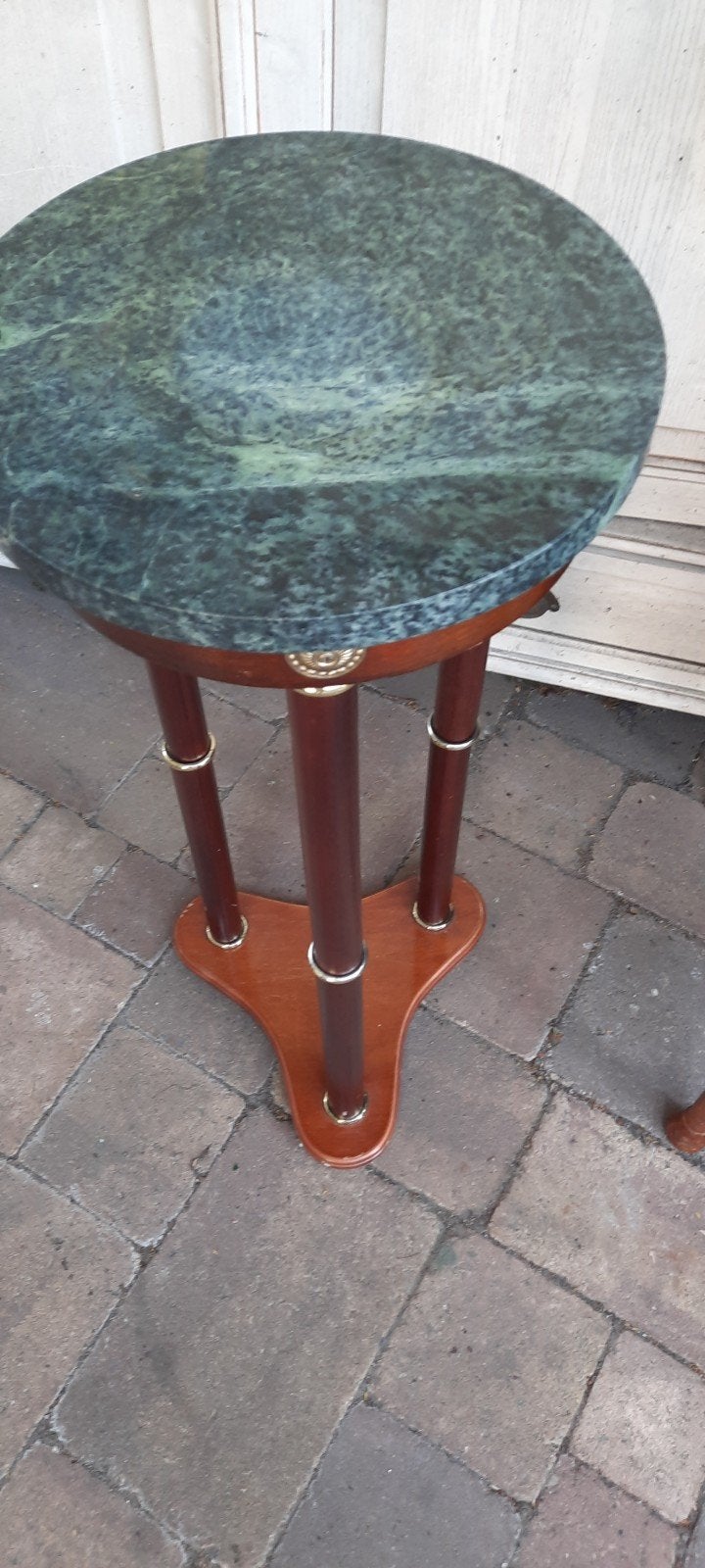 Elegante empire bijzettafel met marmeren blad, Ophalen of Verzenden