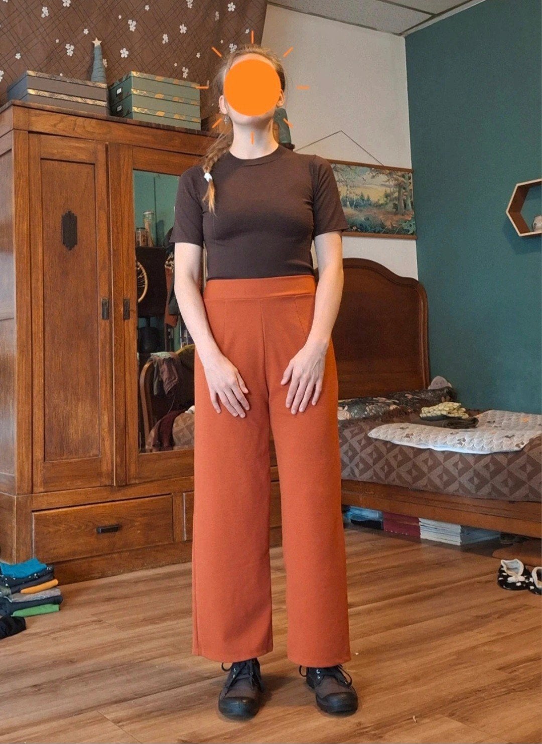Oranje culotte broek maat S, Oranje, Ophalen of Verzenden, Zo goed als nieuw, Maat 36 (S)