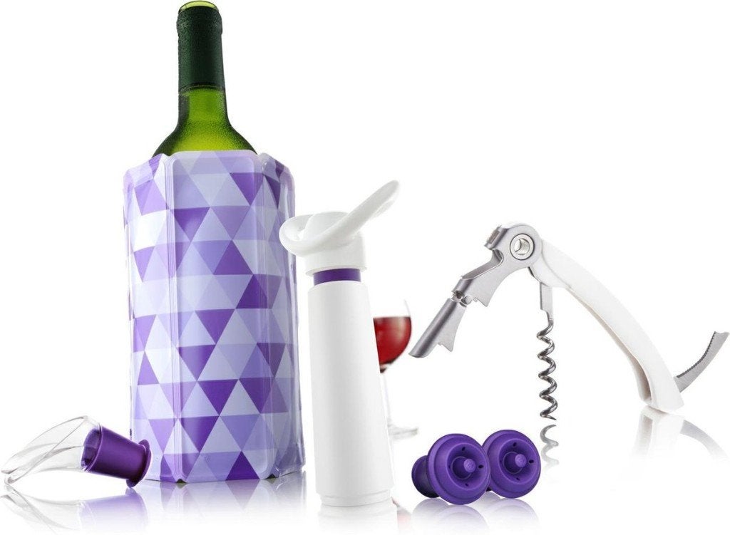 Wine Essentials Gift Set 6-delig |  Paars – wit | Vacu Vin, Overige typen, Nieuw, Ophalen of Verzenden, Meerkleurig