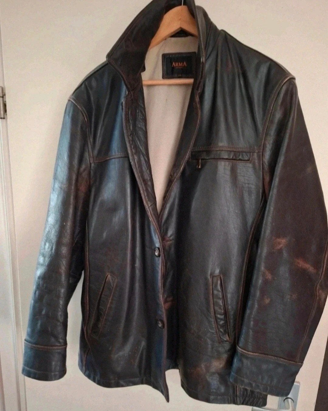 Mooie bruin lederen Arma jas maat XL, Ophalen of Verzenden, Zo goed als nieuw, Overige maten, Bruin