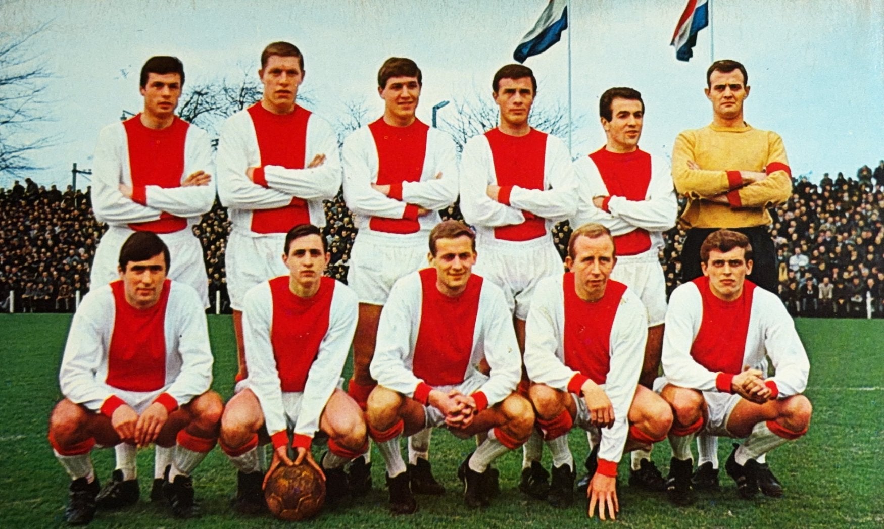 Elftalkaart AFC Ajax Amsterdam - met oa Johan Cruyff, Verzamelen, Ophalen of Verzenden, Zo goed als nieuw, Ajax, Spelerskaart