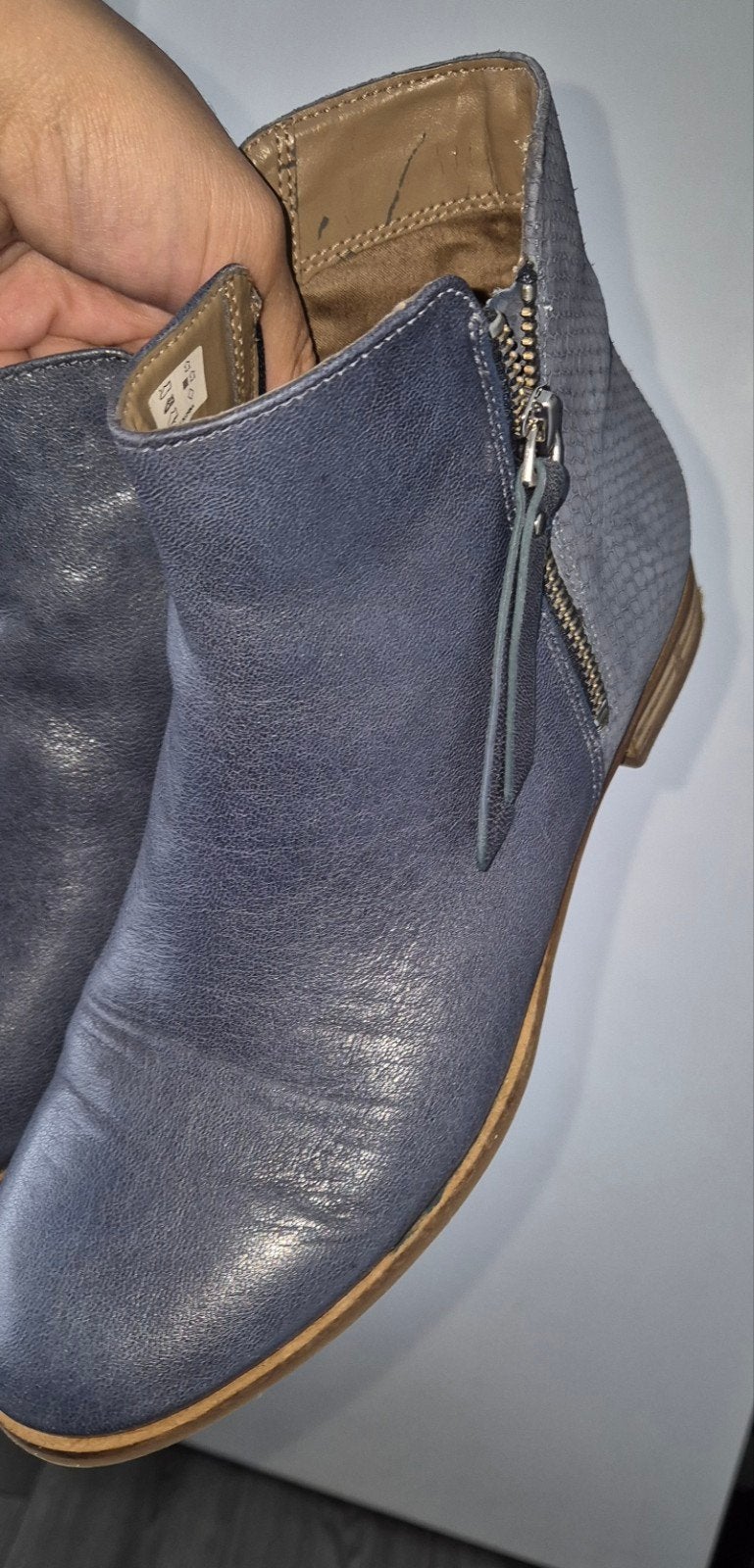 Ecco blauwe leren enkellaarsjes, Kleding | Dames, Ophalen, Ecco, Blauw, Lage of Enkellaarzen