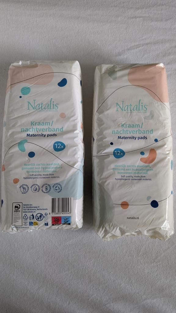 Natalis Kraam/Nachtverband - Ongeopend (2x12 stuks), Ophalen, Nieuw