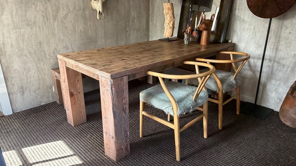 eettafel en bank, Ophalen, Gebruikt, 100 tot 150 cm, Vijf personen of meer