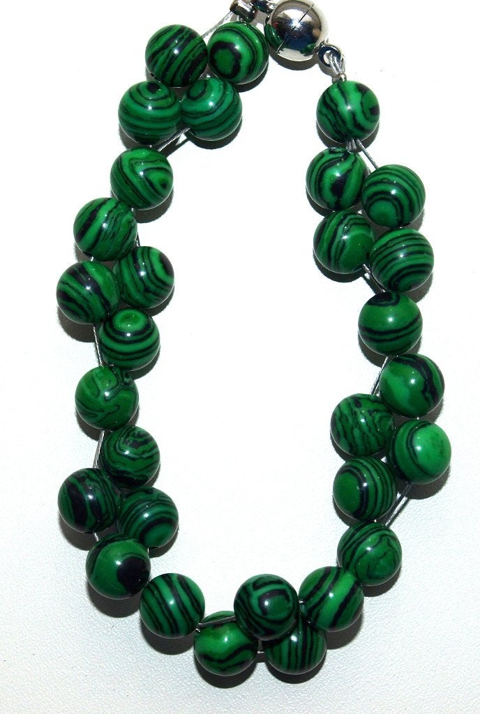armband van malachiet (s)  19 cm lang,, Ophalen of Verzenden, Nieuw, Groen, Overige materialen