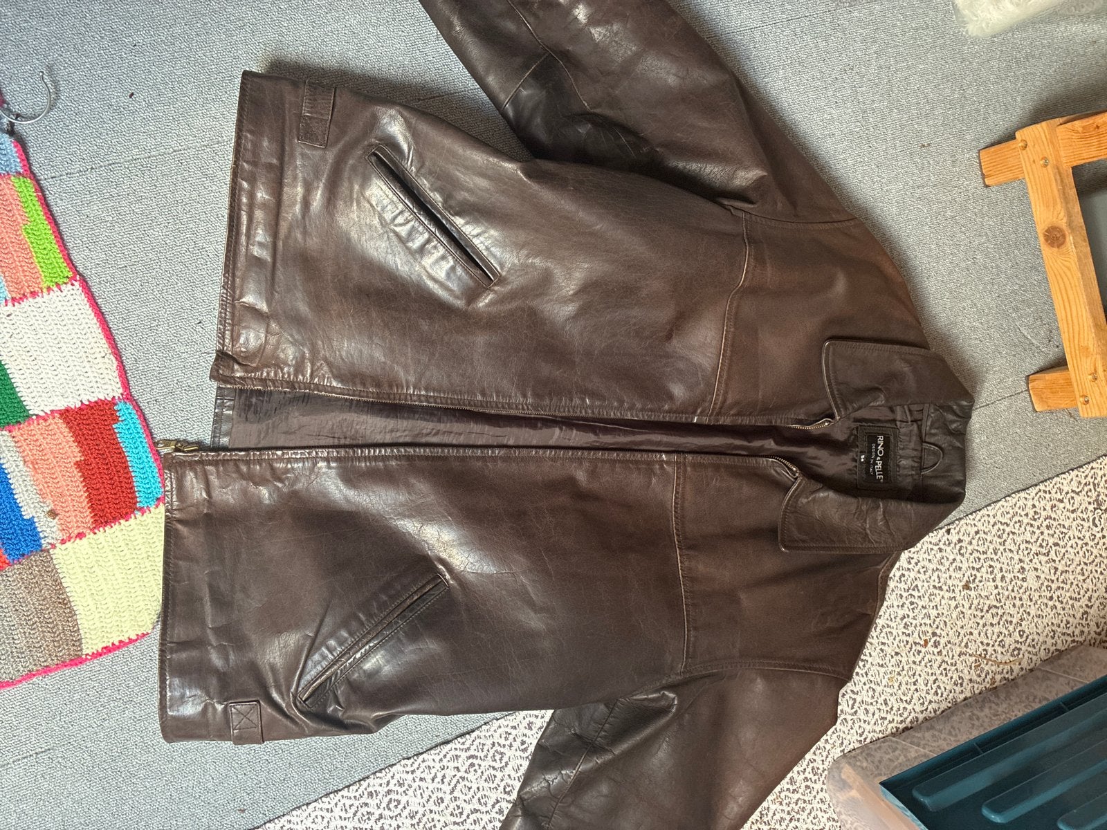 Rino & Pelle Leren Jas - Maat 54 (L), Kleding | Heren, Ophalen, Gedragen, Maat 52/54 (L), Bruin
