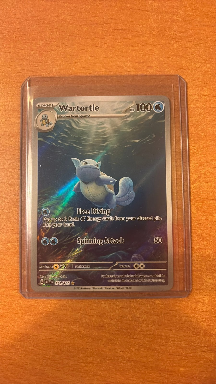 Wartortle 151, pokemon kaart, Verzamelen, Ophalen of Verzenden, Zo goed als nieuw, Speelkaart(en)